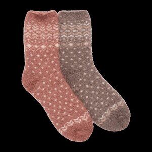 Muk Luks Novelty Insulated Socks (2 Pack) in Desert Sand/Timberwolf - O/S